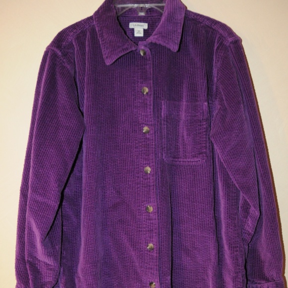 L.L. Bean Tops - LL Bean Purple Courderoy Womens Big Shirt XS
